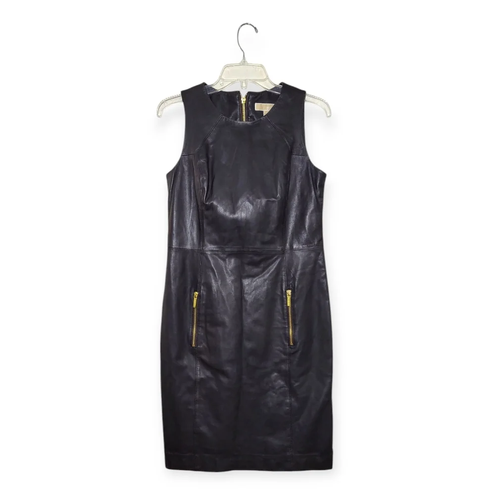 joseph ribkoff leather dress Joseph Ribkoff Merlot Leatherette A-Line Dress Style 253243 main image 0